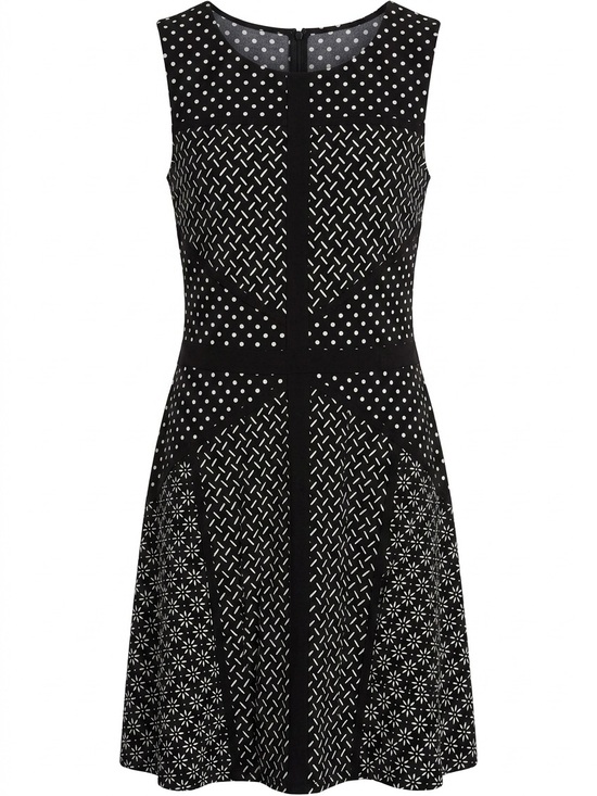 Dress Barn Dresses & Skirts - Dress Barn Black and White Sleeveless Fit-and-Flare Dress